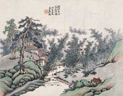 丁翰 癸亥（1923年）作 山水人物 册页